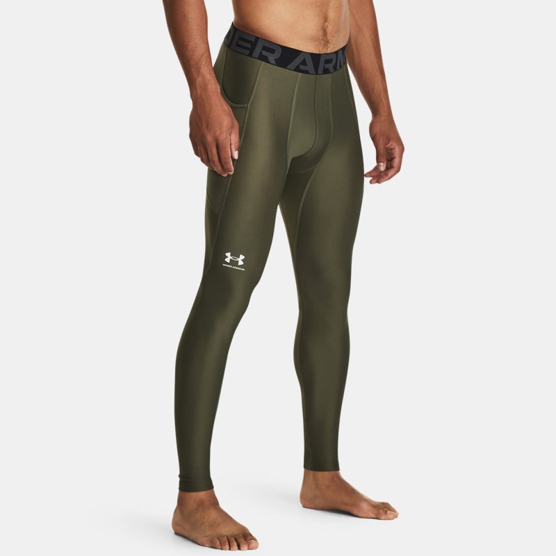Under Armour Men's HeatGear® Leggings Marine OD Green / White XS